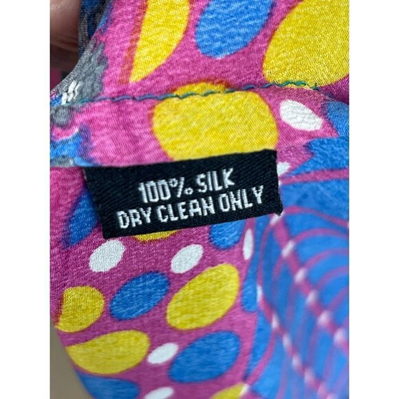 Long womens tunic v neck top 100% Silk 42 chest 32 long - Picture 2 of 6